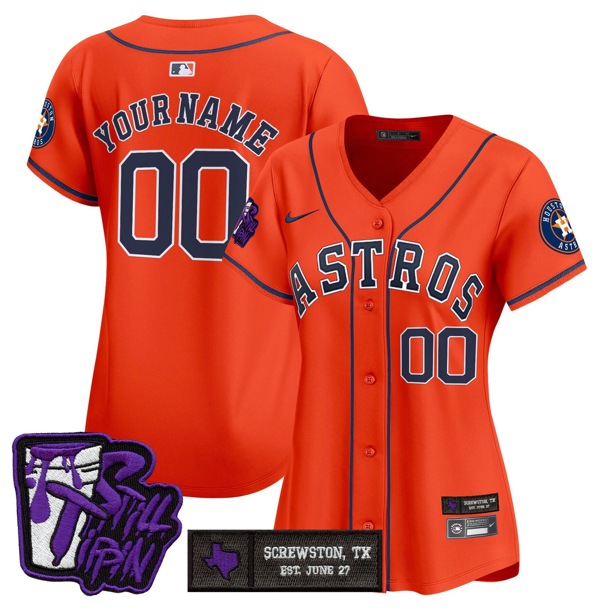 Houston Astros DJ Screw Still Tippin Purple Patch Vapor Premier Limited Custom Jersey - Stitched-Cuztomshoes