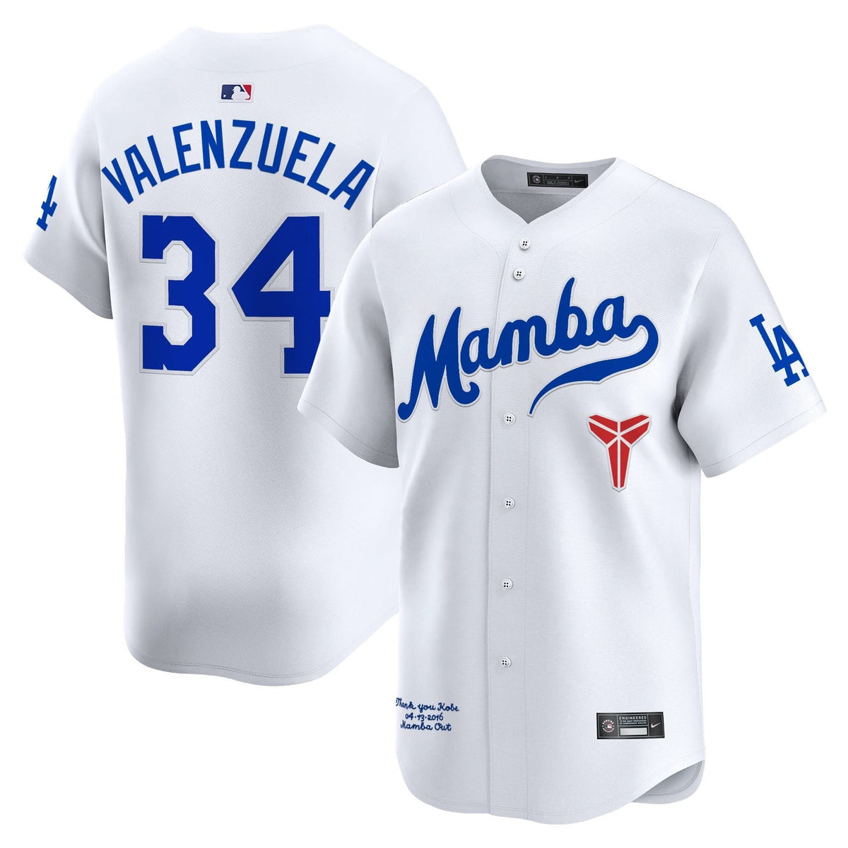 Los Angeles Dodgers Kobe Bryant Mamba Vapor Premier Limited Jersey - Stitched-Cuztomshoes