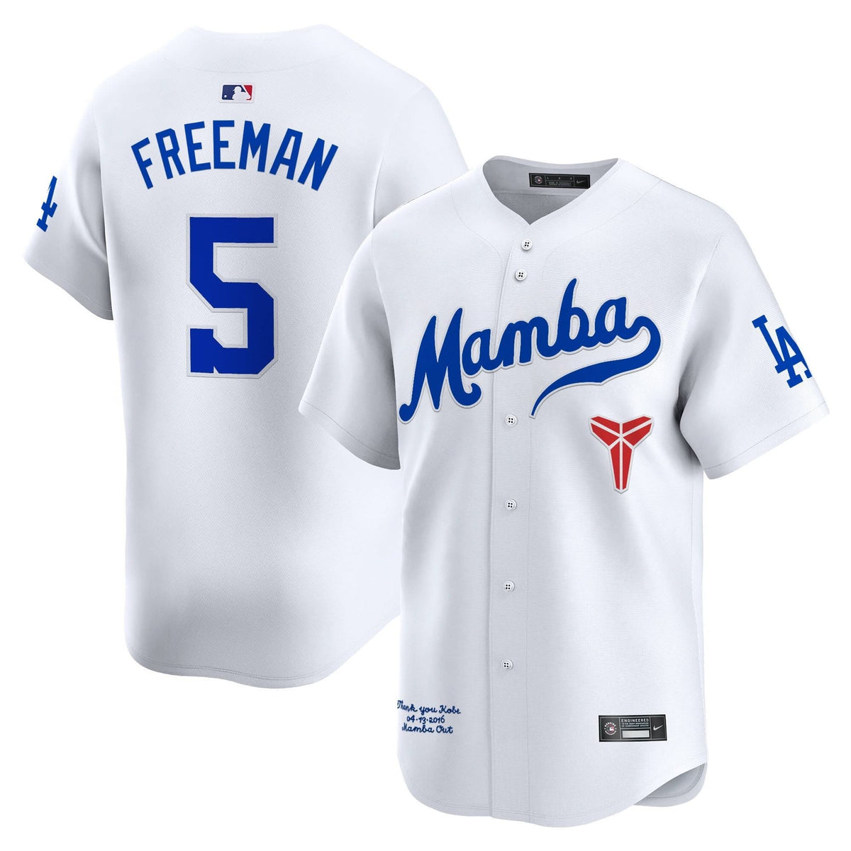 Los Angeles Dodgers Kobe Bryant Mamba Vapor Premier Limited Jersey - Stitched-Cuztomshoes