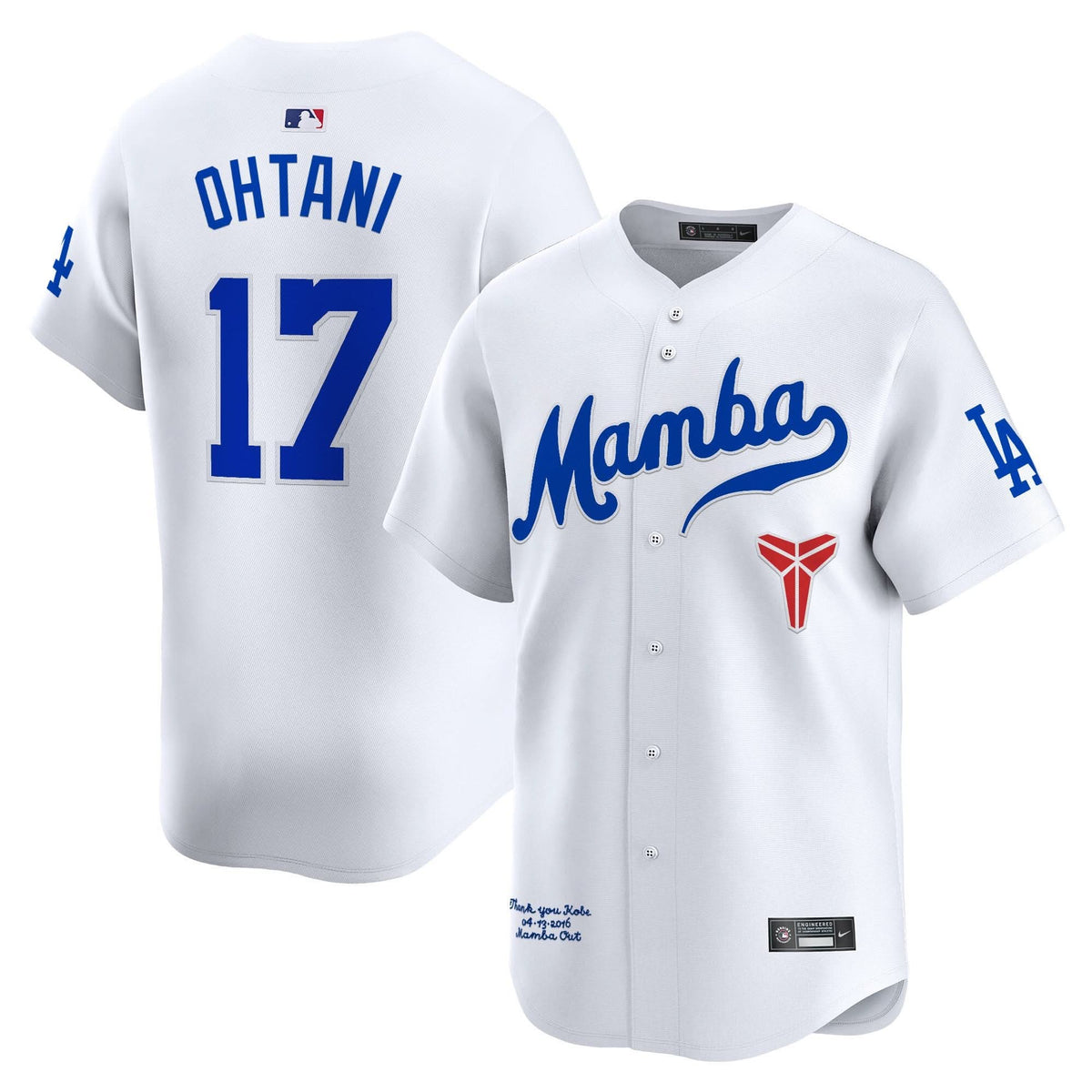 Los Angeles Dodgers Kobe Bryant Mamba Vapor Premier Limited Jersey - Stitched-Cuztomshoes
