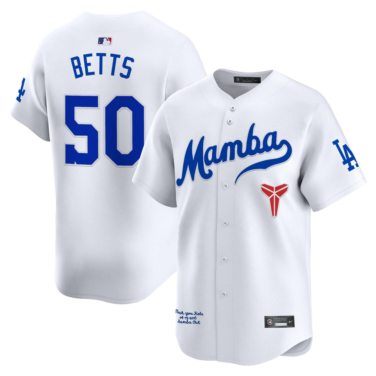 Los Angeles Dodgers Kobe Bryant Mamba Vapor Premier Limited Jersey - Stitched-Cuztomshoes
