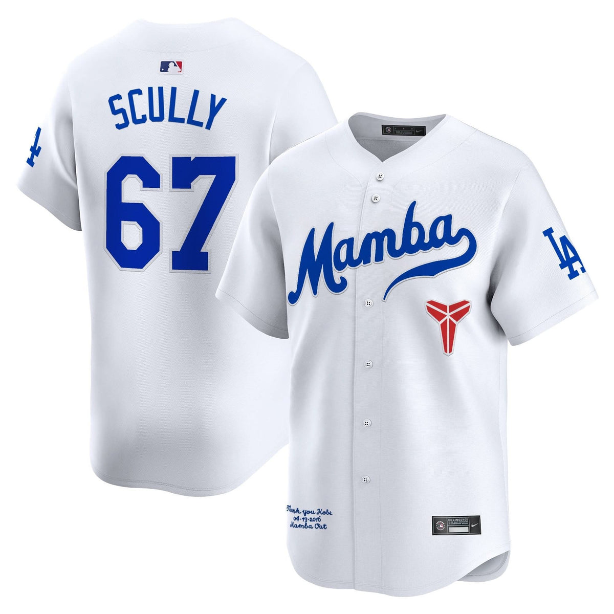 Los Angeles Dodgers Kobe Bryant Mamba Vapor Premier Limited Jersey - Stitched-Cuztomshoes