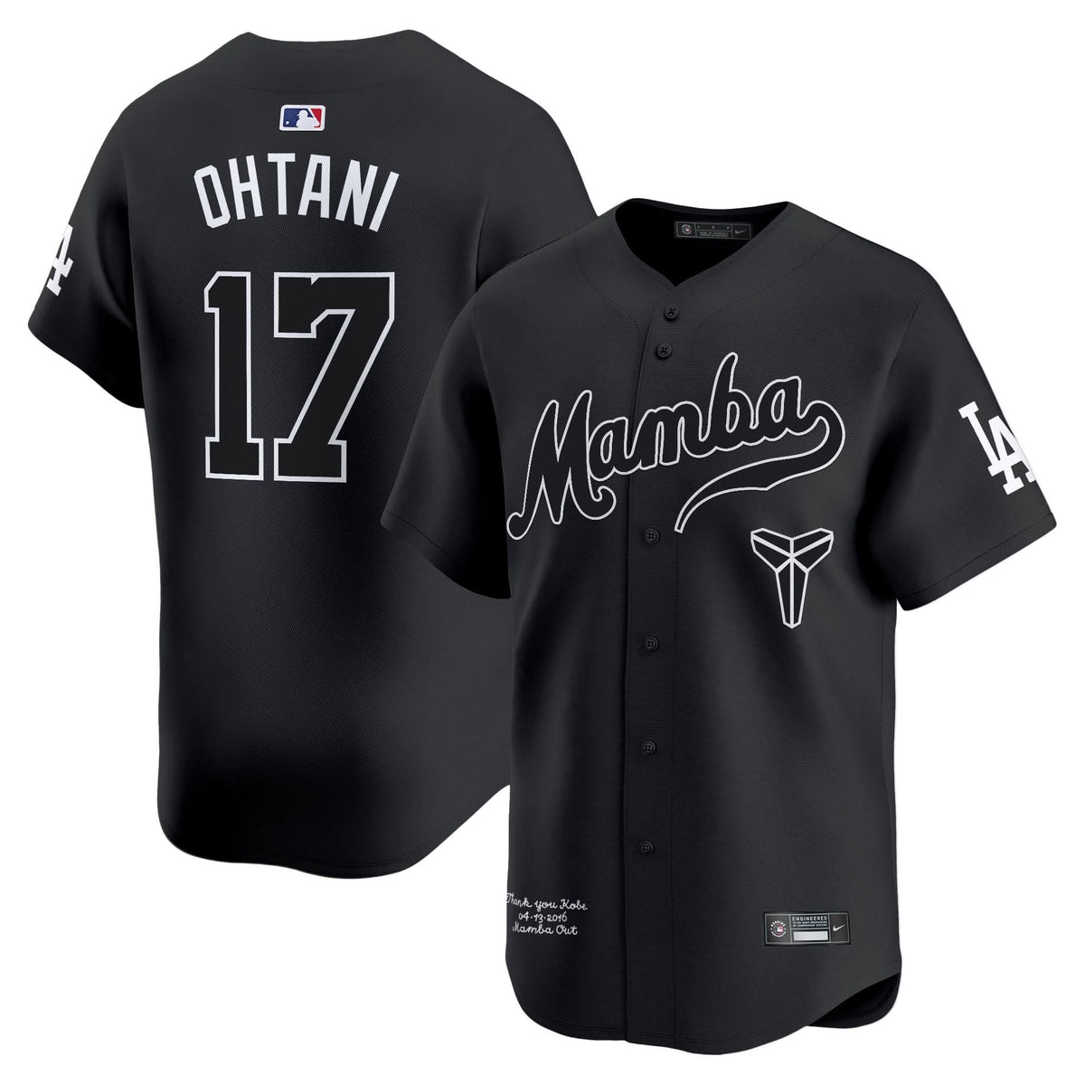 Los Angeles Dodgers Kobe Bryant Mamba Vapor Premier Limited Jersey - Stitched-Cuztomshoes