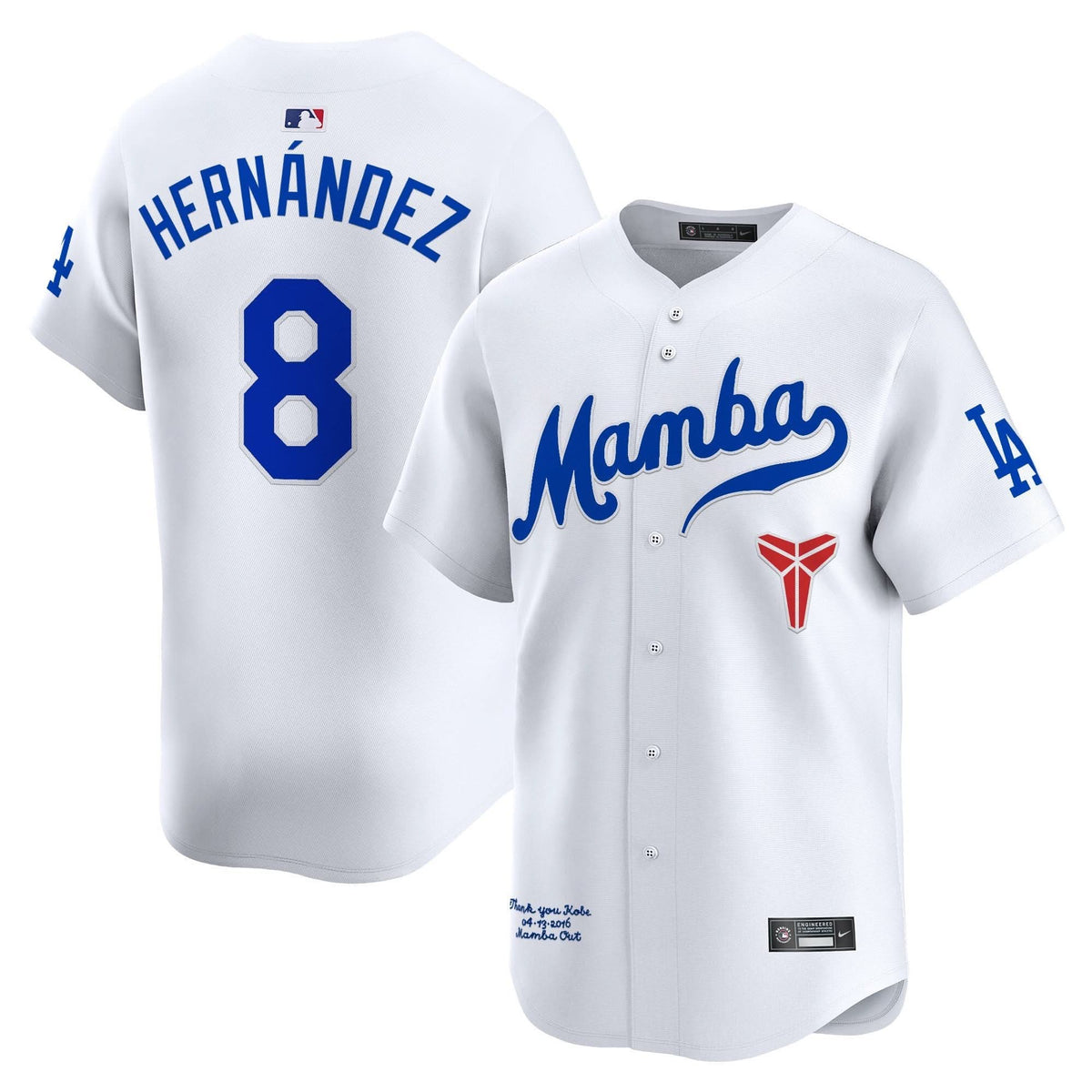Los Angeles Dodgers Kobe Bryant Mamba Vapor Premier Limited Jersey - Stitched-Cuztomshoes