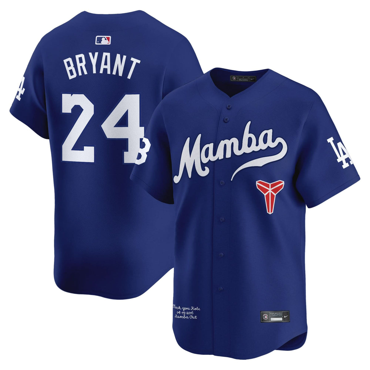 Los Angeles Dodgers Kobe Bryant Mamba Vapor Premier Limited Jersey - Stitched-Cuztomshoes