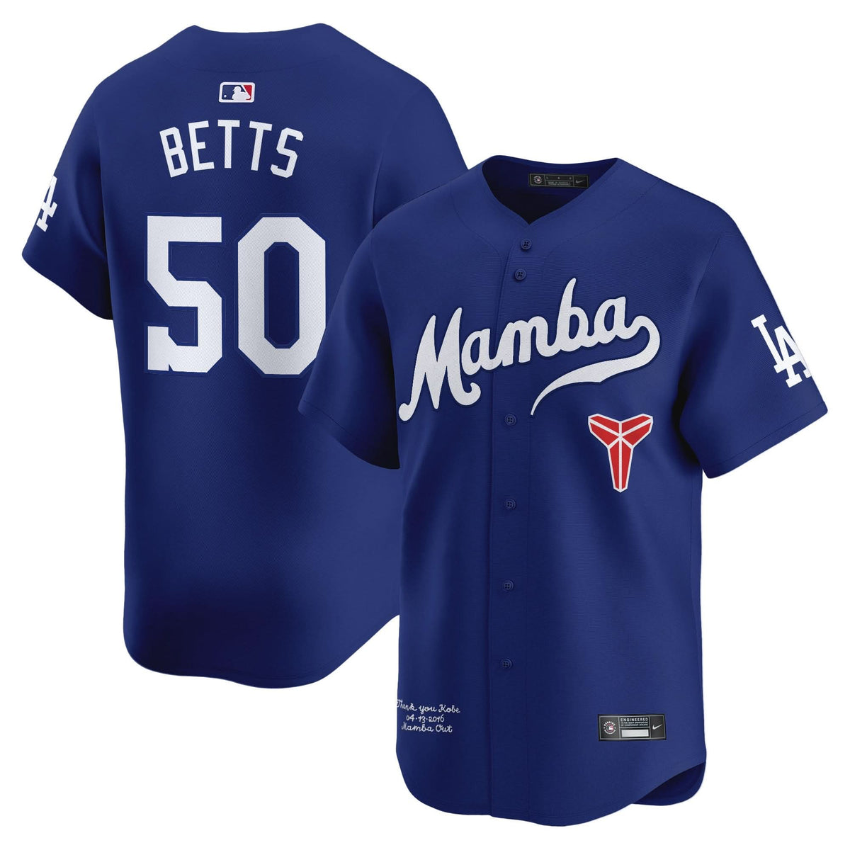 Los Angeles Dodgers Kobe Bryant Mamba Vapor Premier Limited Jersey - Stitched-Cuztomshoes