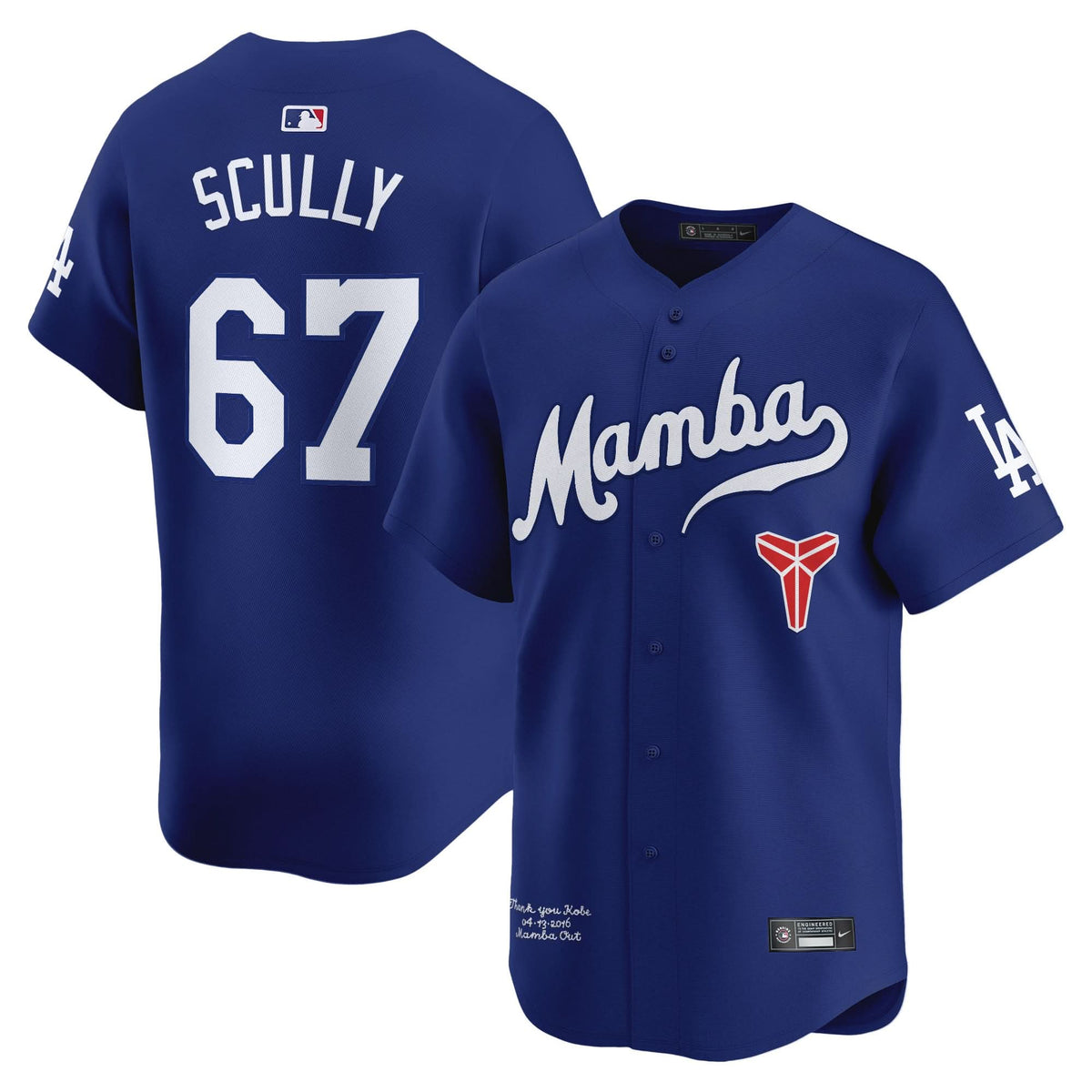 Los Angeles Dodgers Kobe Bryant Mamba Vapor Premier Limited Jersey - Stitched-Cuztomshoes