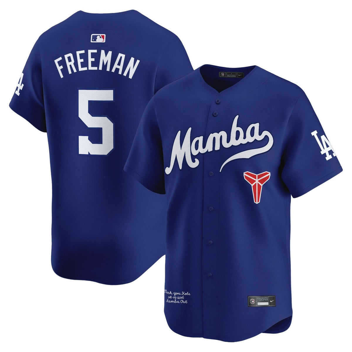 Los Angeles Dodgers Kobe Bryant Mamba Vapor Premier Limited Jersey - Stitched-Cuztomshoes