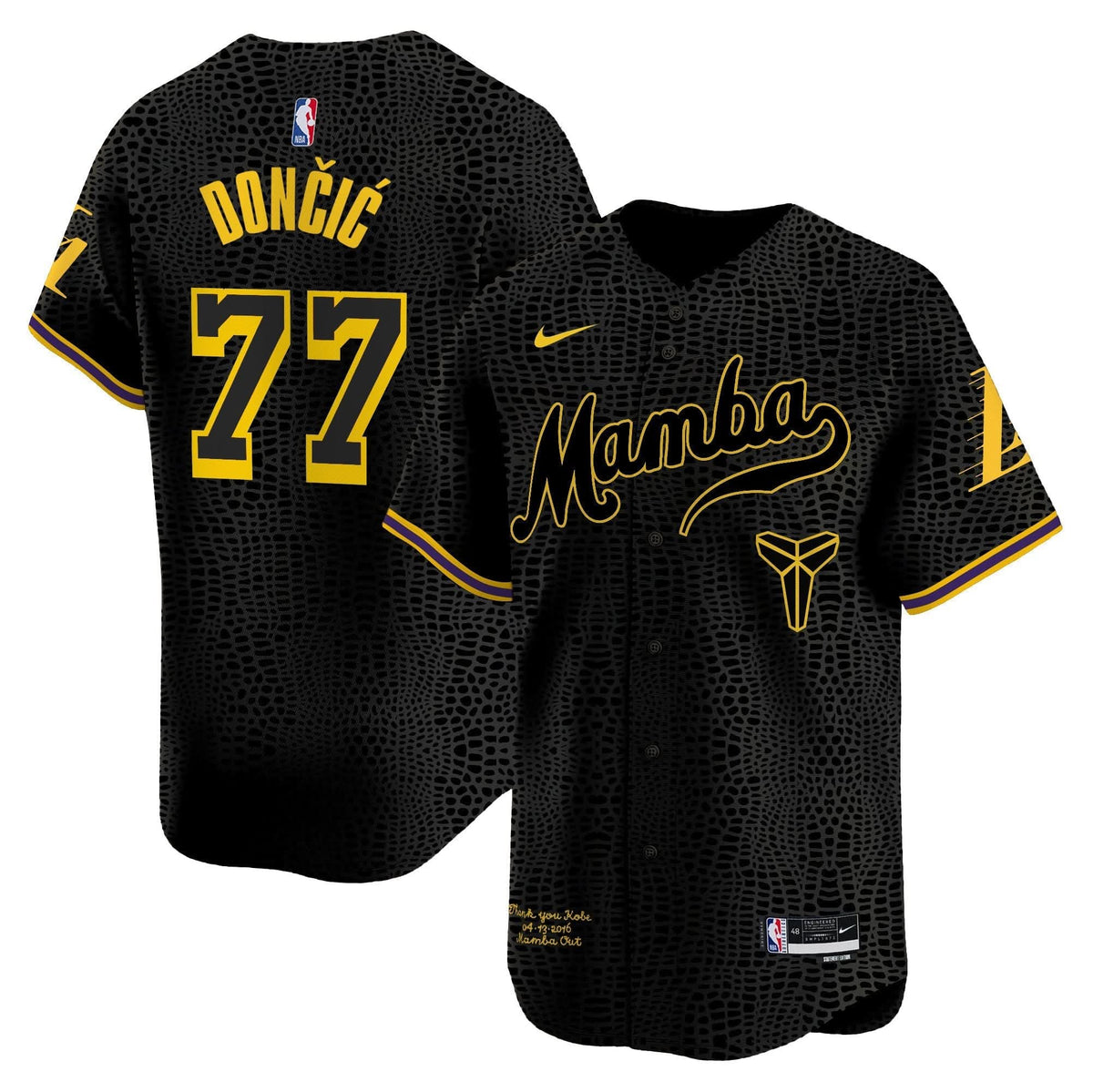 Los Angeles Lakers Kobe Bryant Mamba Vapor Baseball Jersey - Stitched-Cuztomshoes
