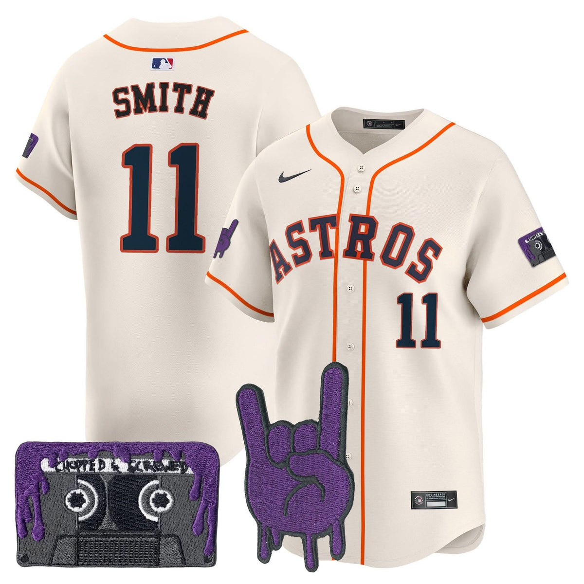 Houston Astros DJ Screw Patch Vapor Premier Limited Jersey - Stitched-Cuztomshoes