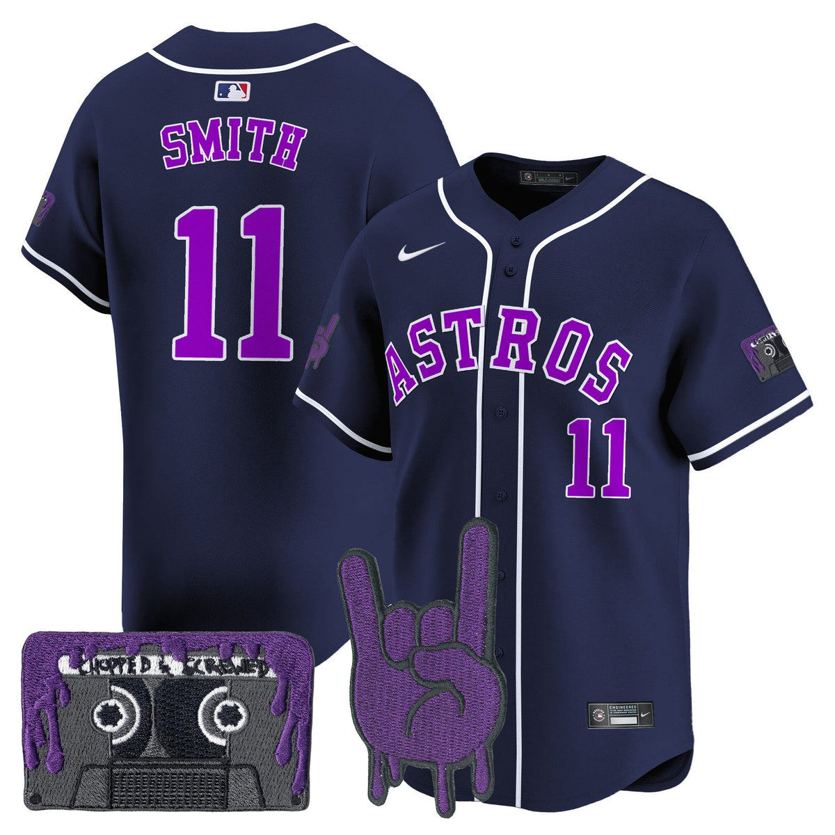 Houston Astros DJ Screw Patch Vapor Premier Limited Jersey - Stitched-Cuztomshoes
