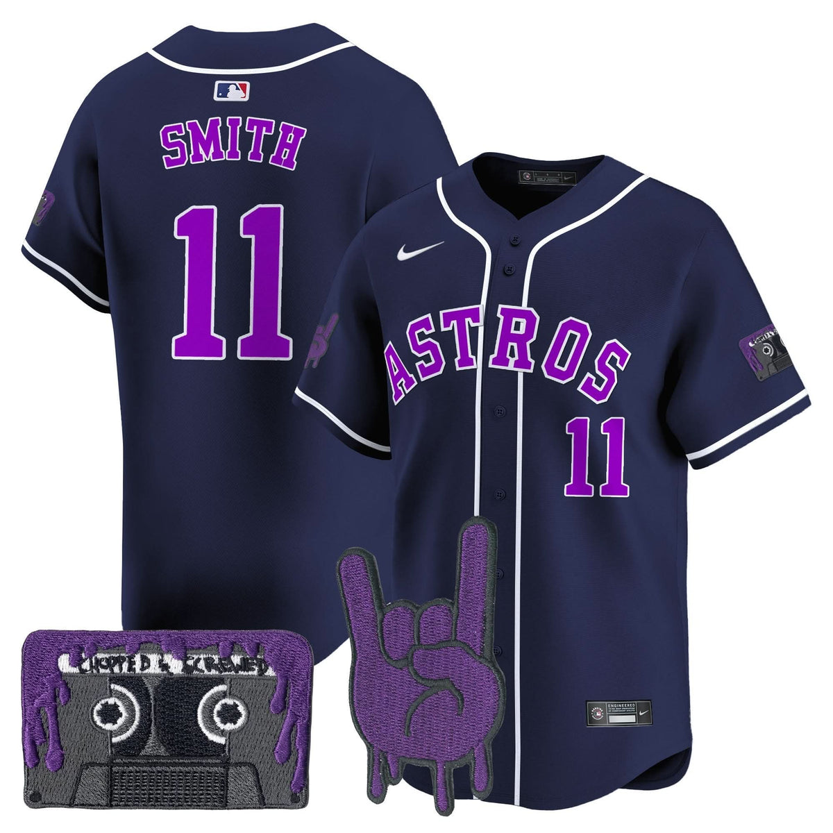 Houston Astros DJ Screw Patch Vapor Premier Limited Jersey - Stitched-Cuztomshoes