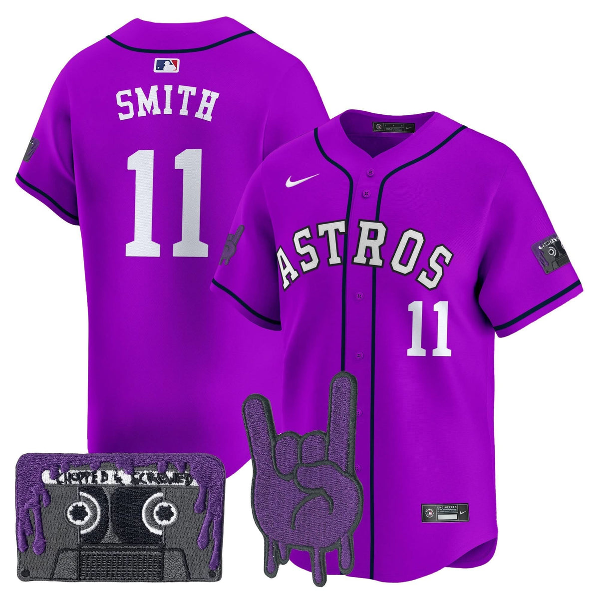 Houston Astros DJ Screw Patch Vapor Premier Limited Jersey - Stitched-Cuztomshoes