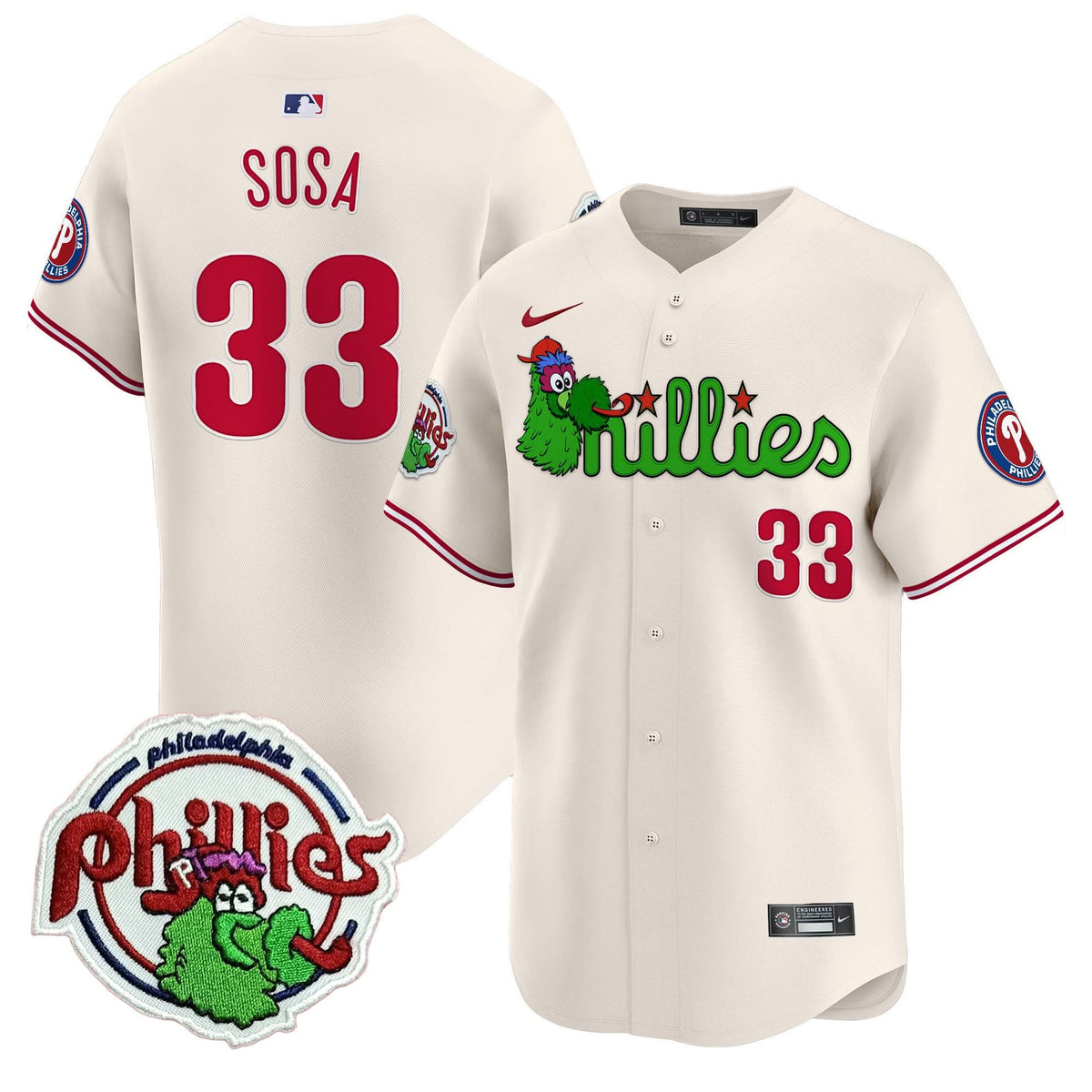 Philadelphia Phillies Phanatic Patch Vapor Premier Limited Jersey V3 - Stitched