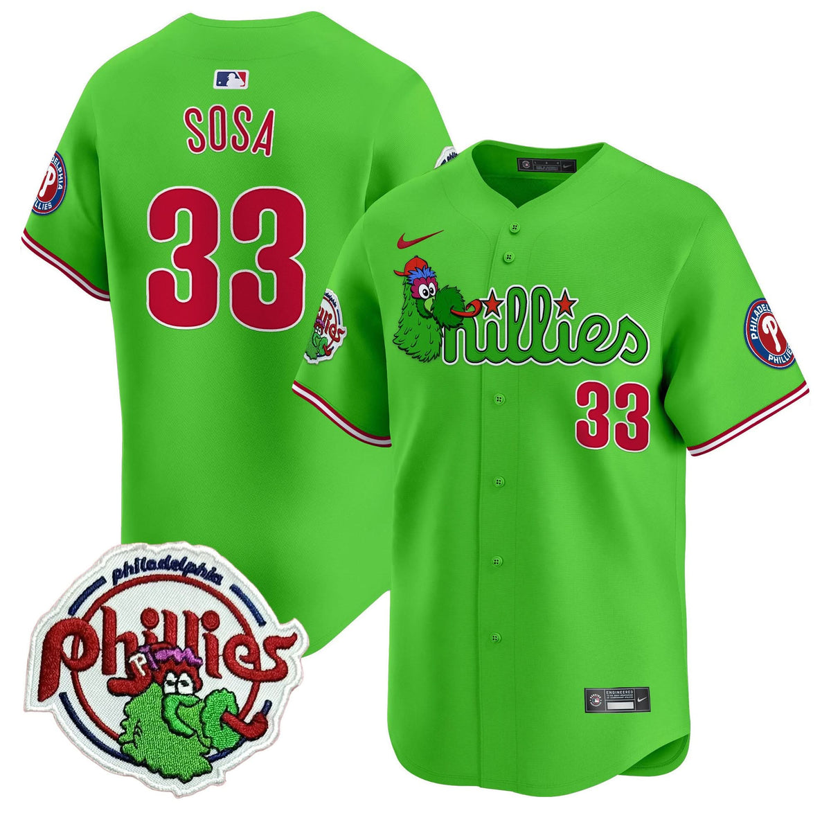 Philadelphia Phillies Phanatic Patch Vapor Premier Limited Jersey V3 - Stitched