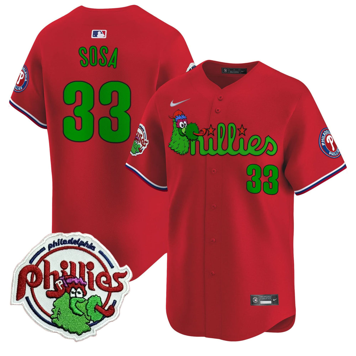 Philadelphia Phillies Phanatic Patch Vapor Premier Limited Jersey V3 - Stitched