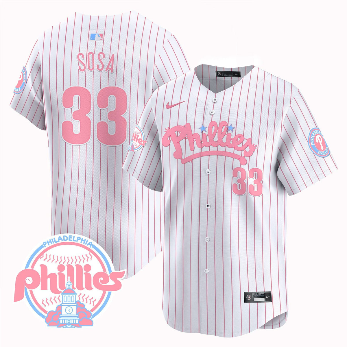 Philadelphia Phillies Bubblegum Pink Vapor Premier Limited Jersey - Stitched