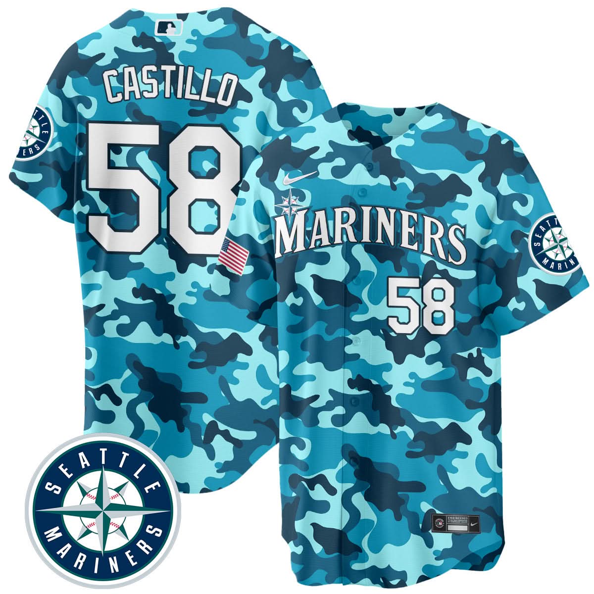 Seattle Mariners Salute to Armed Forces Night - Camo Jersey