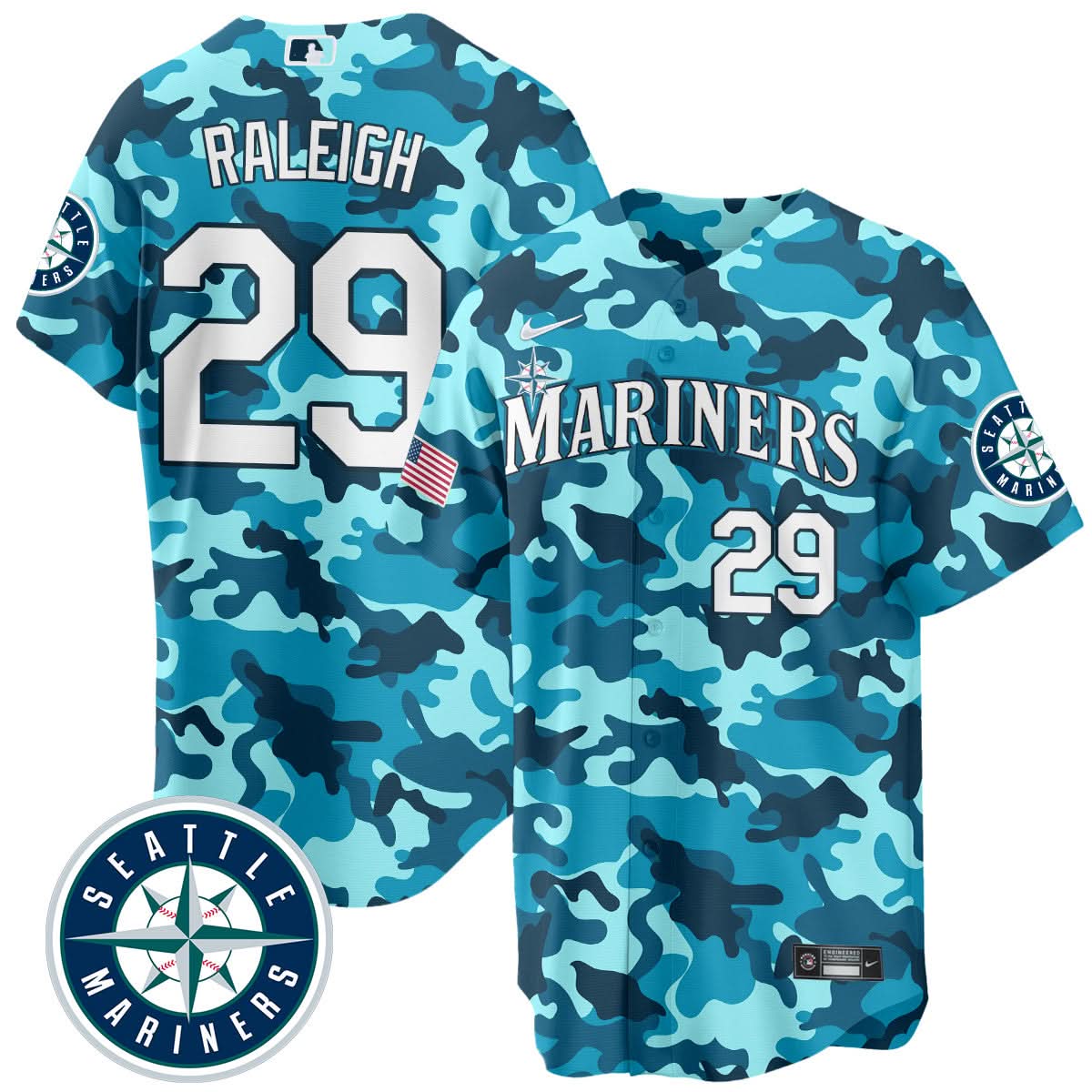 Seattle Mariners Salute to Armed Forces Night - Camo Jersey