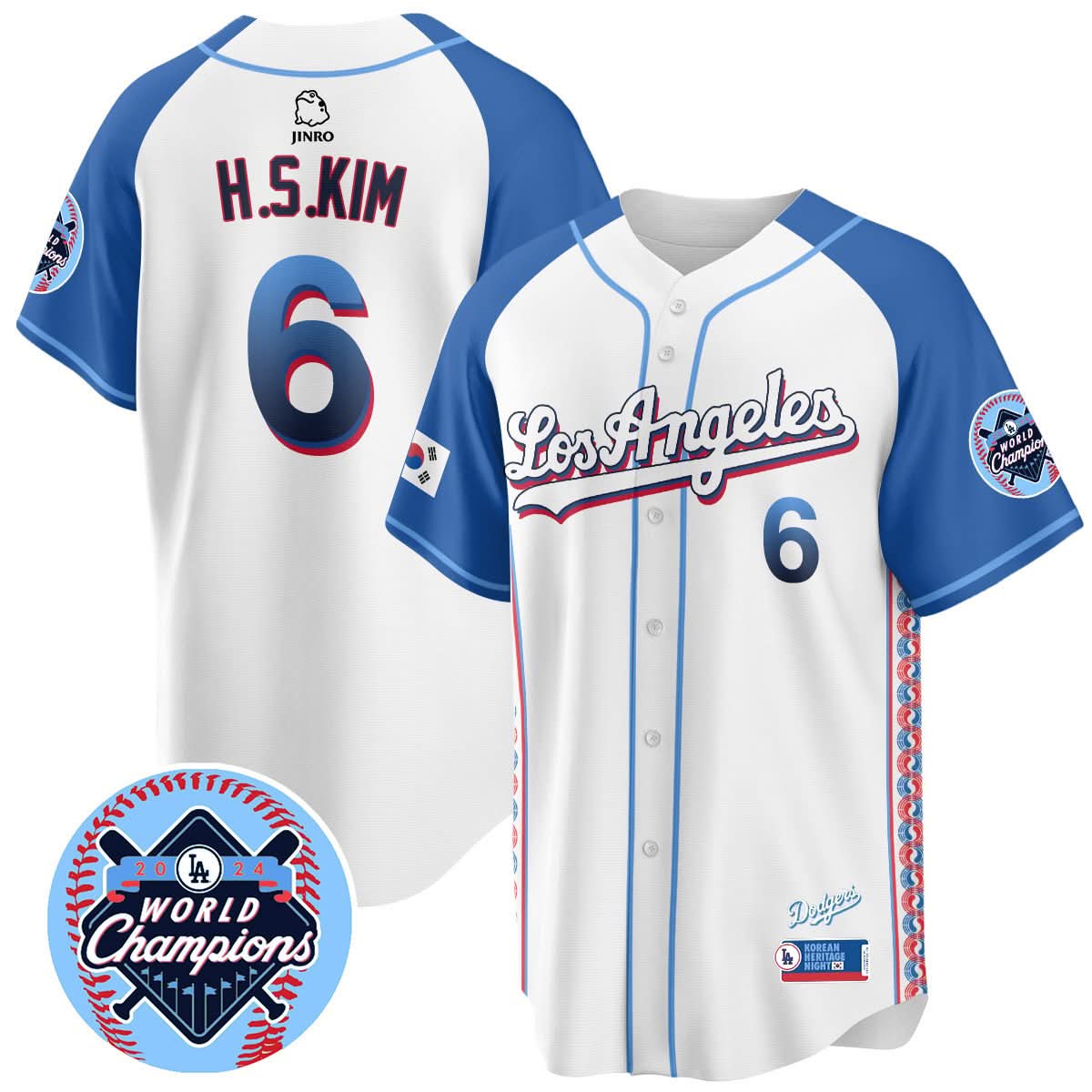 Los Angeles Dodgers Korean Heritage Night Jersey - Stitched