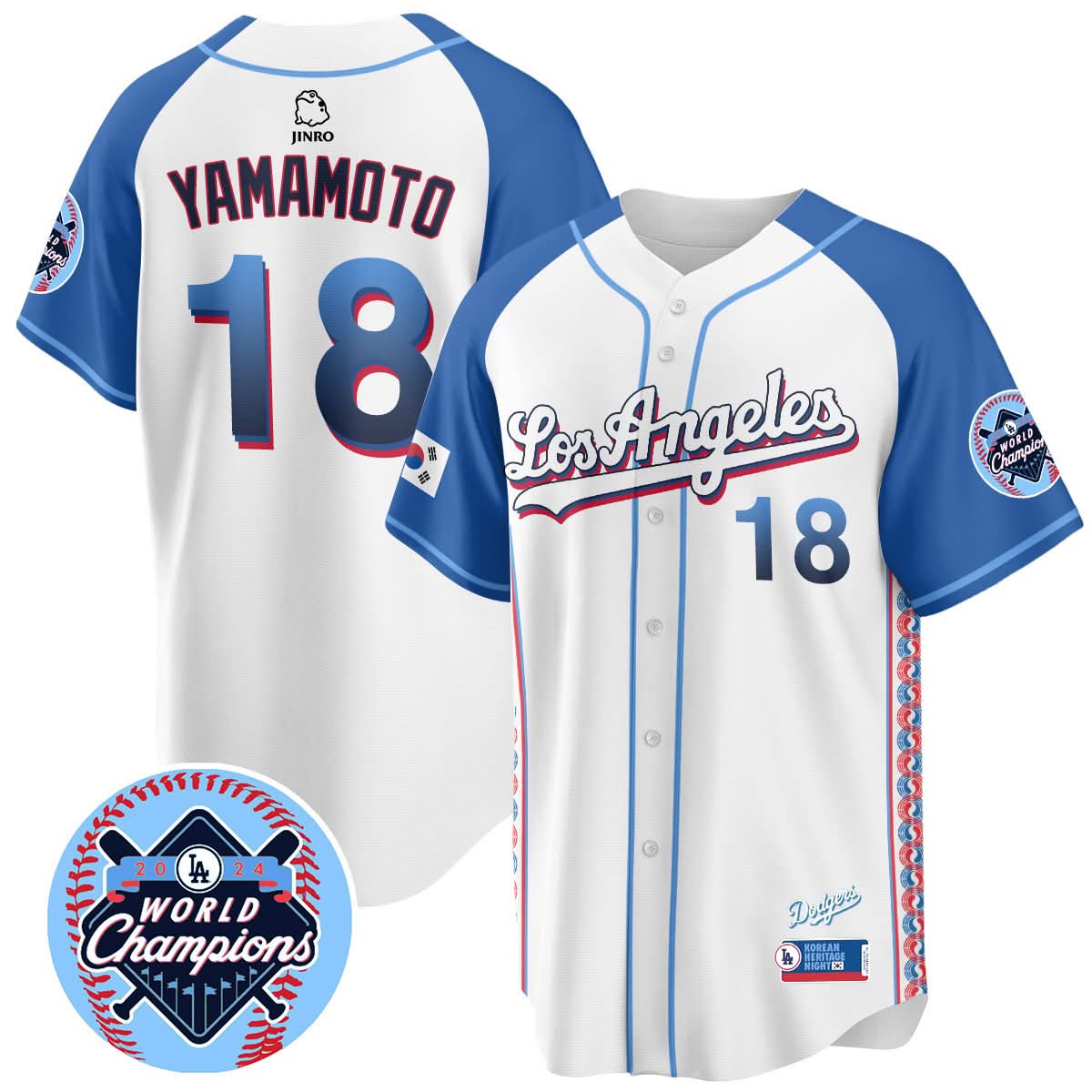 Los Angeles Dodgers Korean Heritage Night Jersey - Stitched