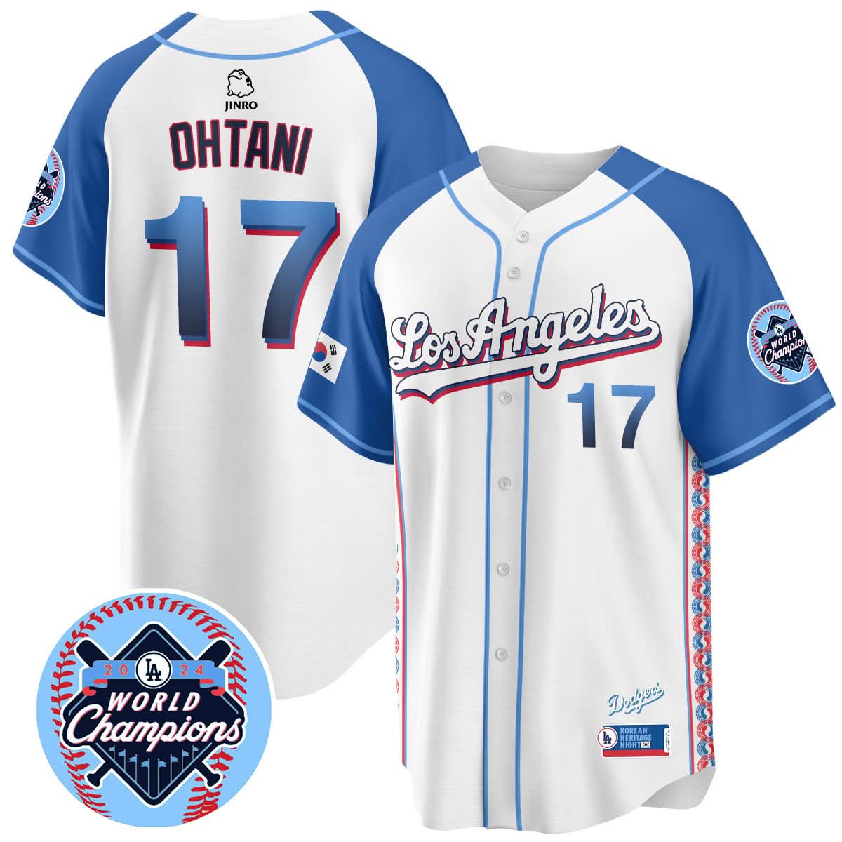 Los Angeles Dodgers Korean Heritage Night Jersey - Stitched