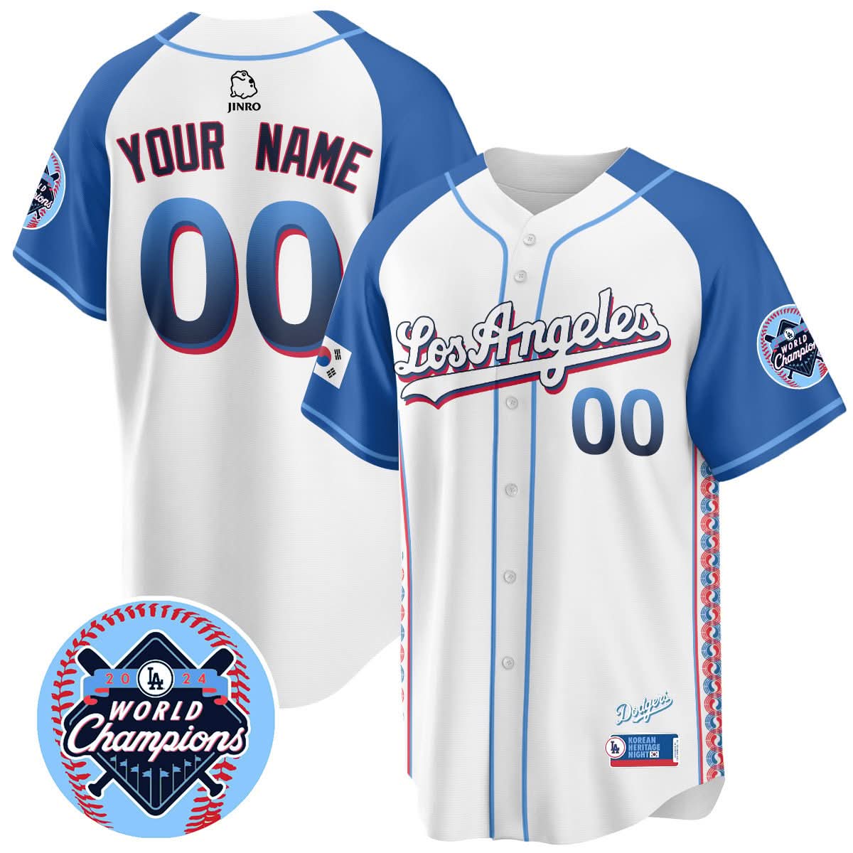 Los Angeles Dodgers Korean Heritage Night Jersey - Stitched