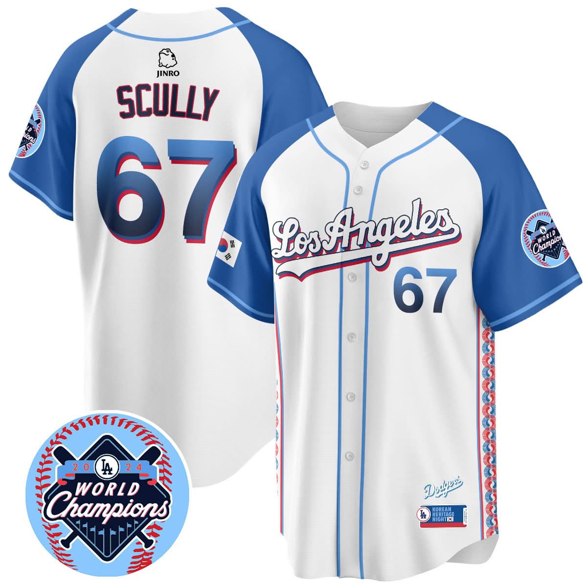 Los Angeles Dodgers Korean Heritage Night Jersey - Stitched