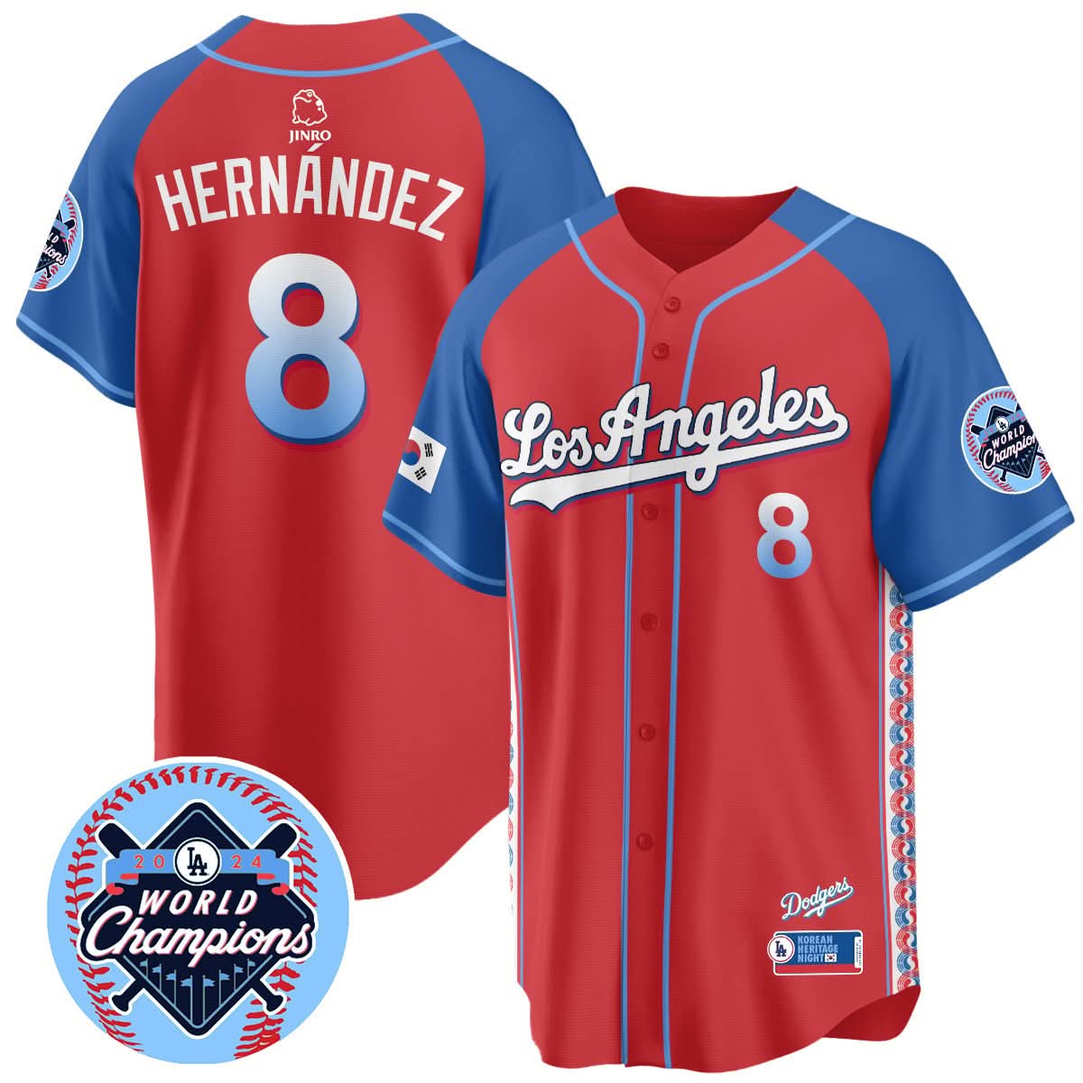 Los Angeles Dodgers Korean Heritage Night Jersey - Stitched