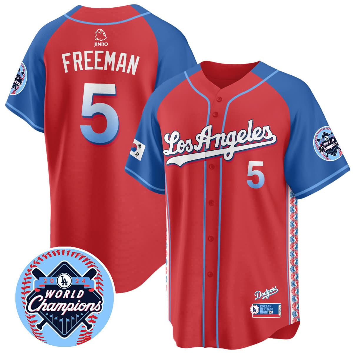 Los Angeles Dodgers Korean Heritage Night Jersey - Stitched