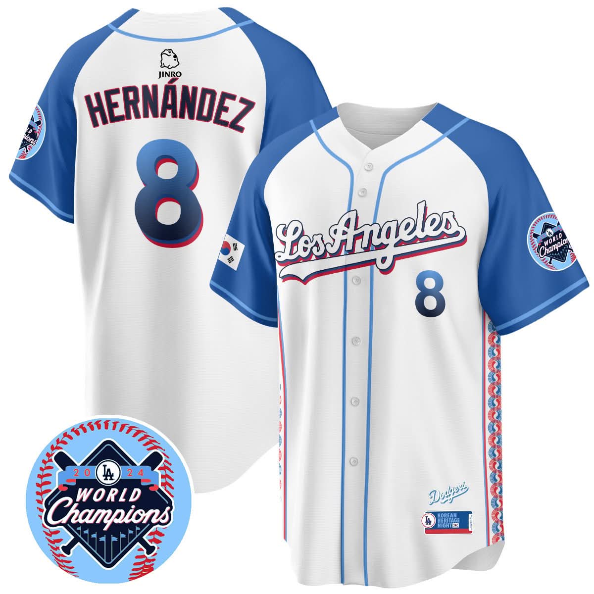 Los Angeles Dodgers Korean Heritage Night Jersey - Stitched