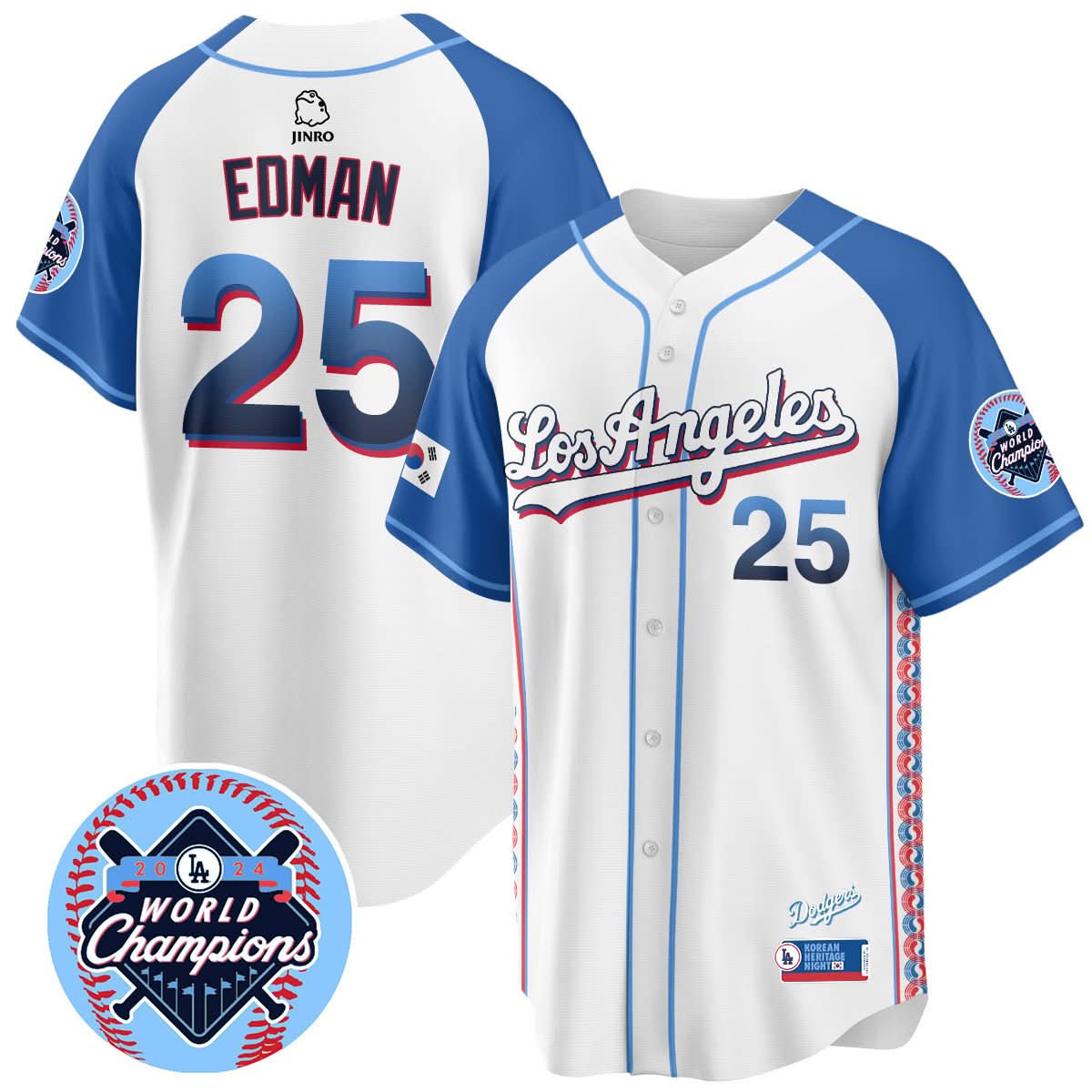 Los Angeles Dodgers Korean Heritage Night Jersey - Stitched