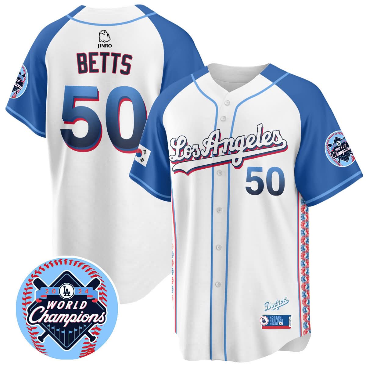Los Angeles Dodgers Korean Heritage Night Jersey - Stitched