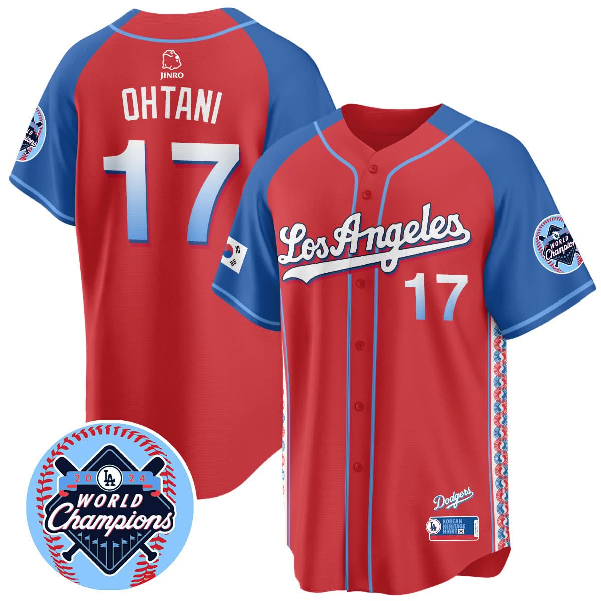 Los Angeles Dodgers Korean Heritage Night Jersey - Stitched