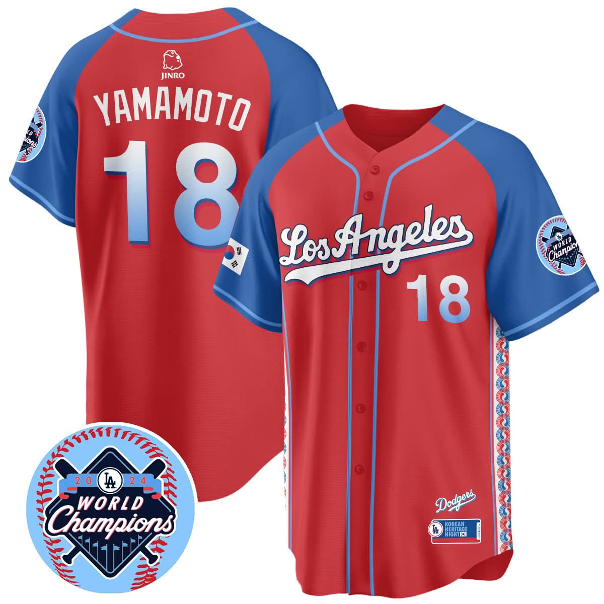 Los Angeles Dodgers Korean Heritage Night Jersey - Stitched