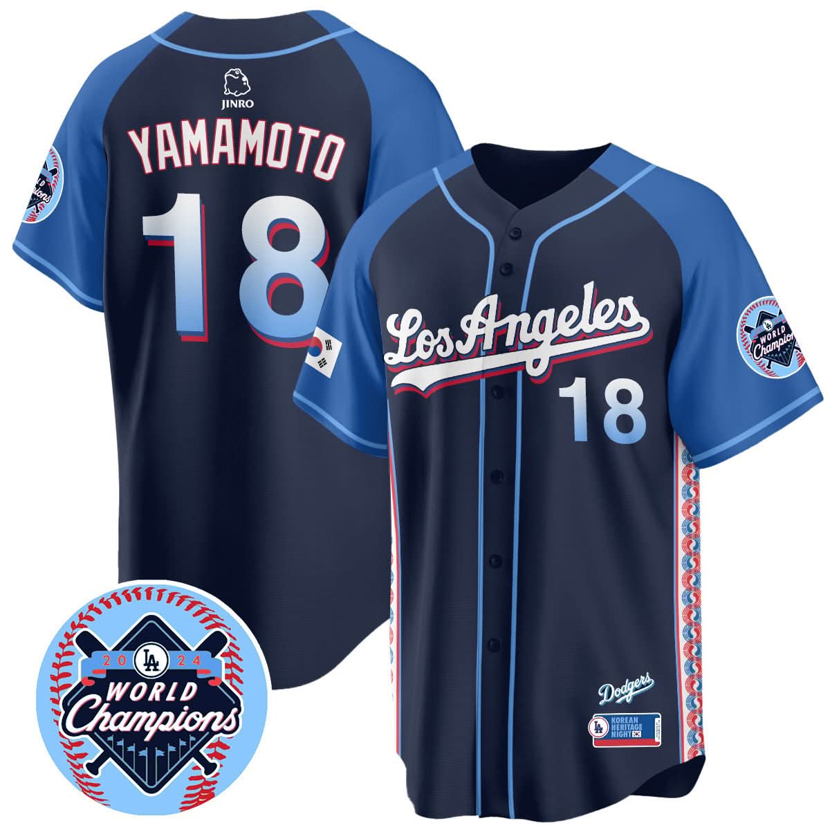 Los Angeles Dodgers Korean Heritage Night Jersey - Stitched