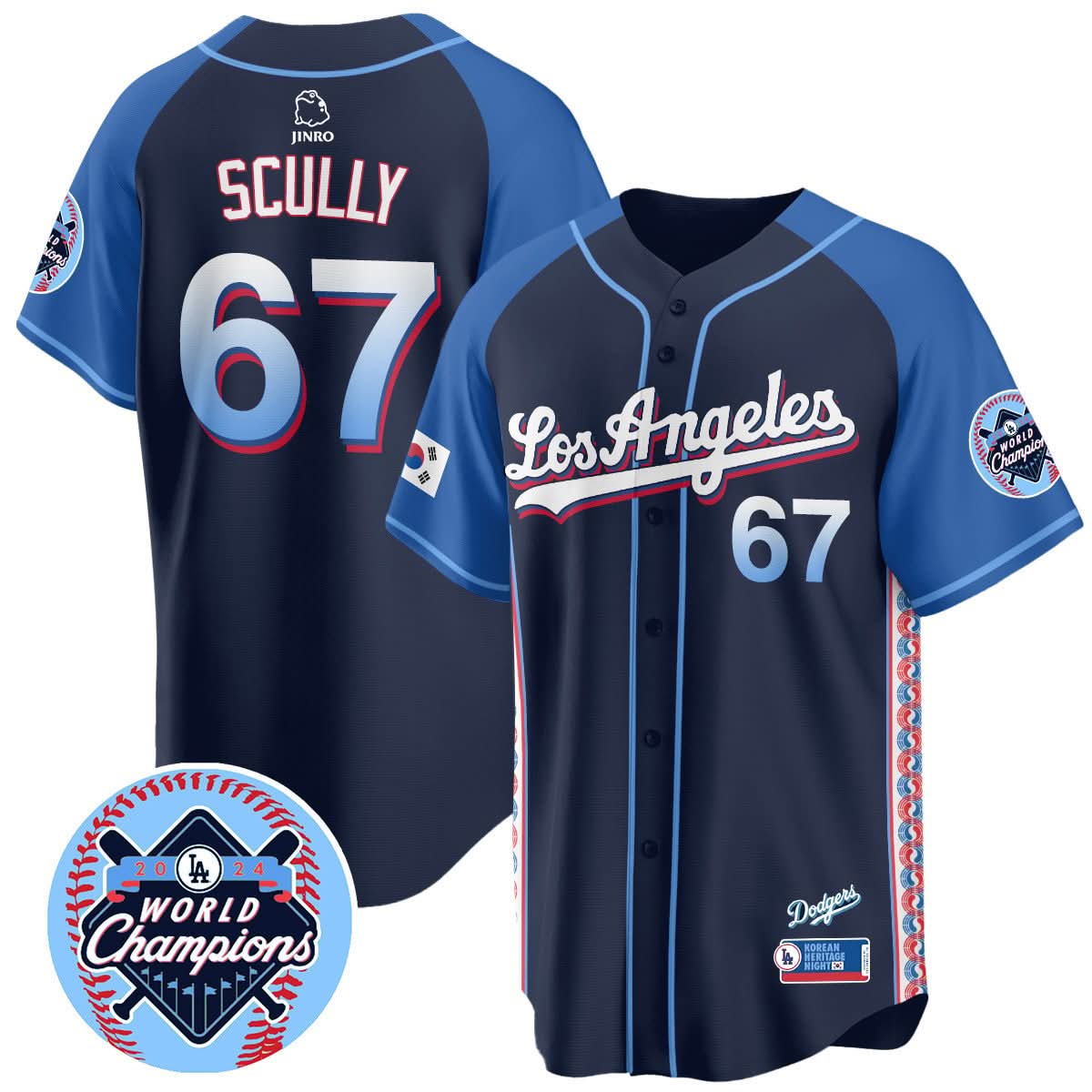 Los Angeles Dodgers Korean Heritage Night Jersey - Stitched