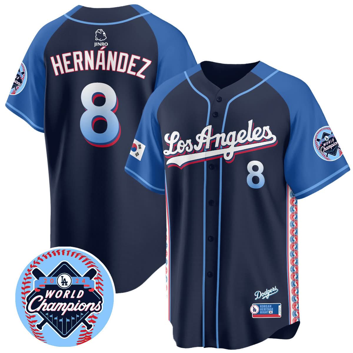 Los Angeles Dodgers Korean Heritage Night Jersey - Stitched