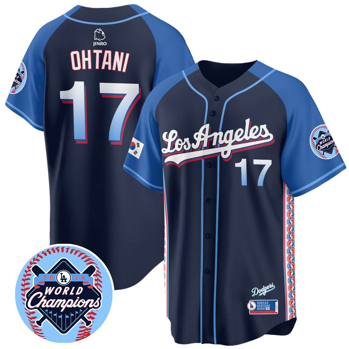 Los Angeles Dodgers Korean Heritage Night Jersey - Stitched