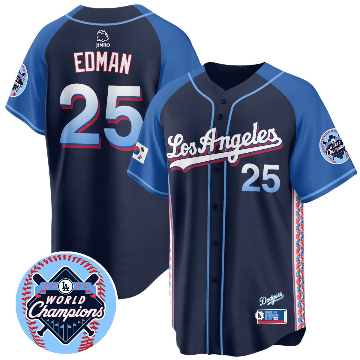 Los Angeles Dodgers Korean Heritage Night Jersey - Stitched