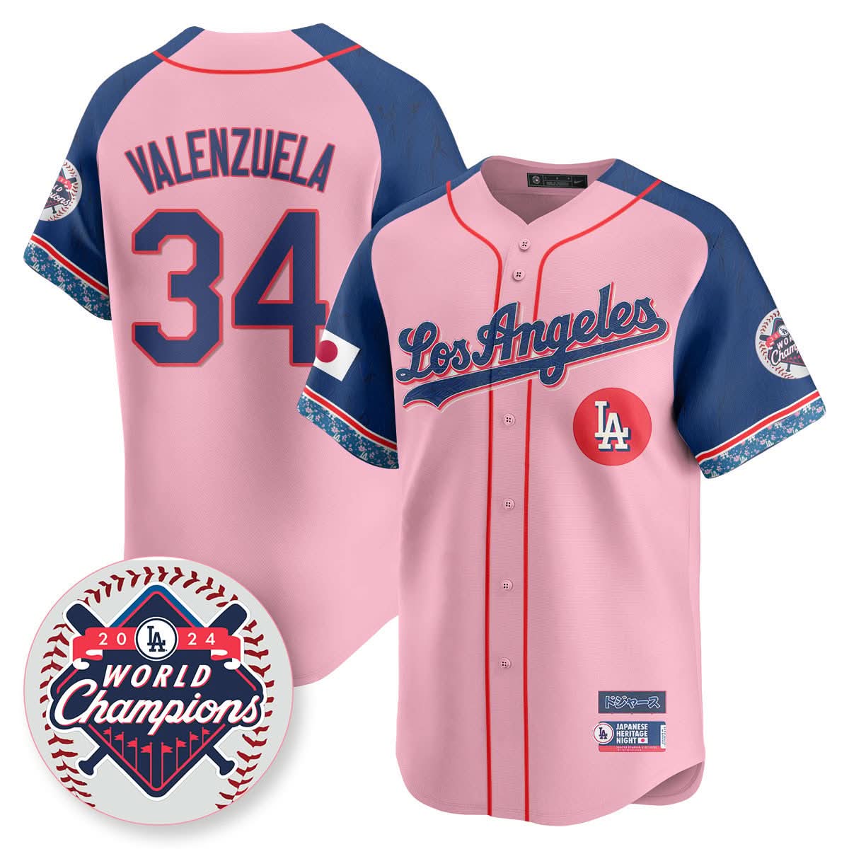 Los Angeles Dodgers Japanese Heritage Night Jersey - Stitched
