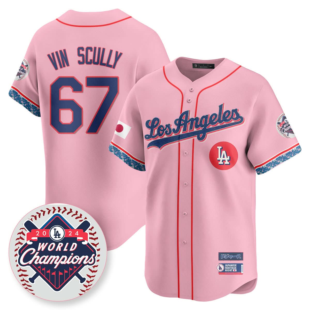 Los Angeles Dodgers Japanese Heritage Night Jersey - Stitched