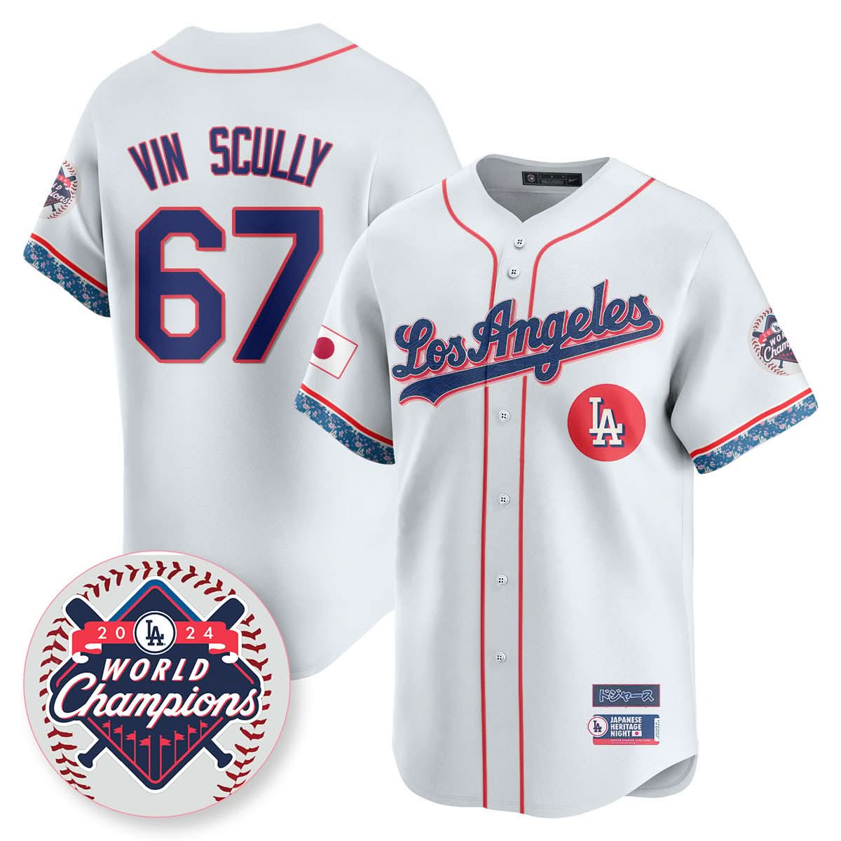 Los Angeles Dodgers Japanese Heritage Night Jersey - Stitched