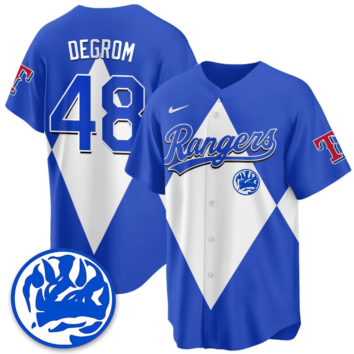 Texas Rangers Power Rangers Limited Jersey - Stitched-Cuztomshoes