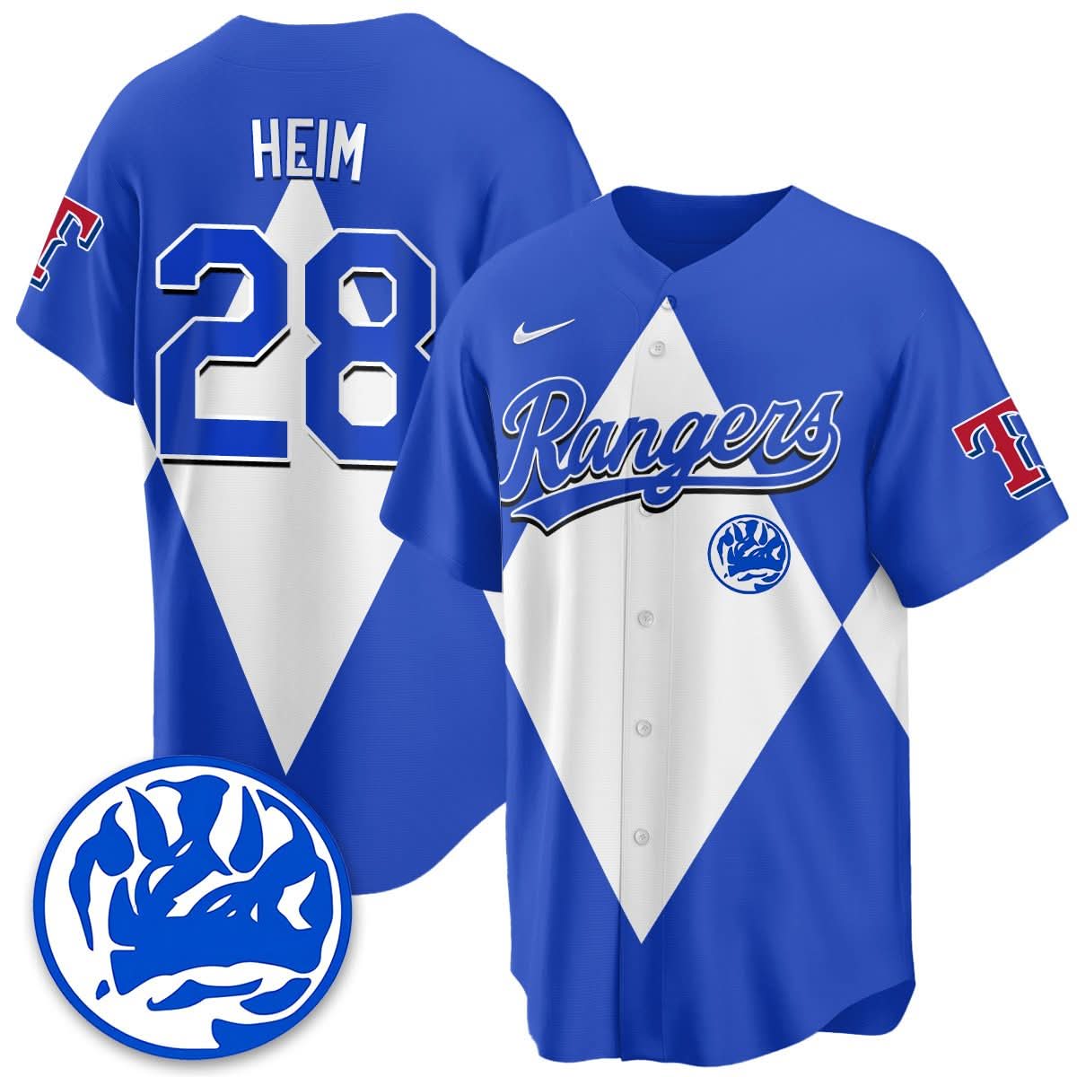 Texas Rangers Power Rangers Limited Jersey - Stitched-Cuztomshoes