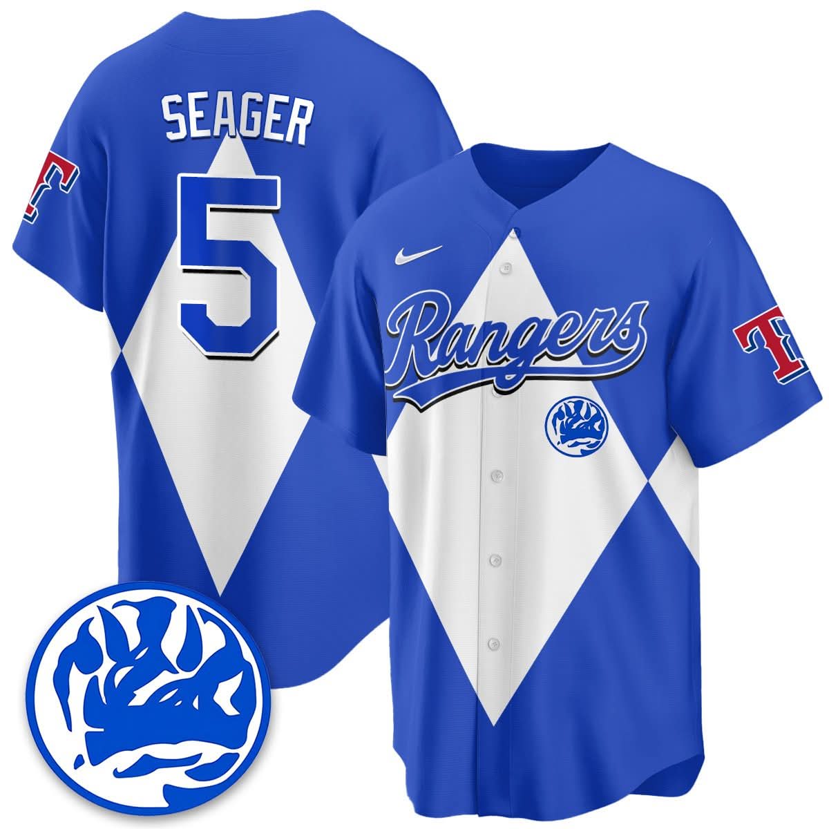 Texas Rangers Power Rangers Limited Jersey - Stitched-Cuztomshoes