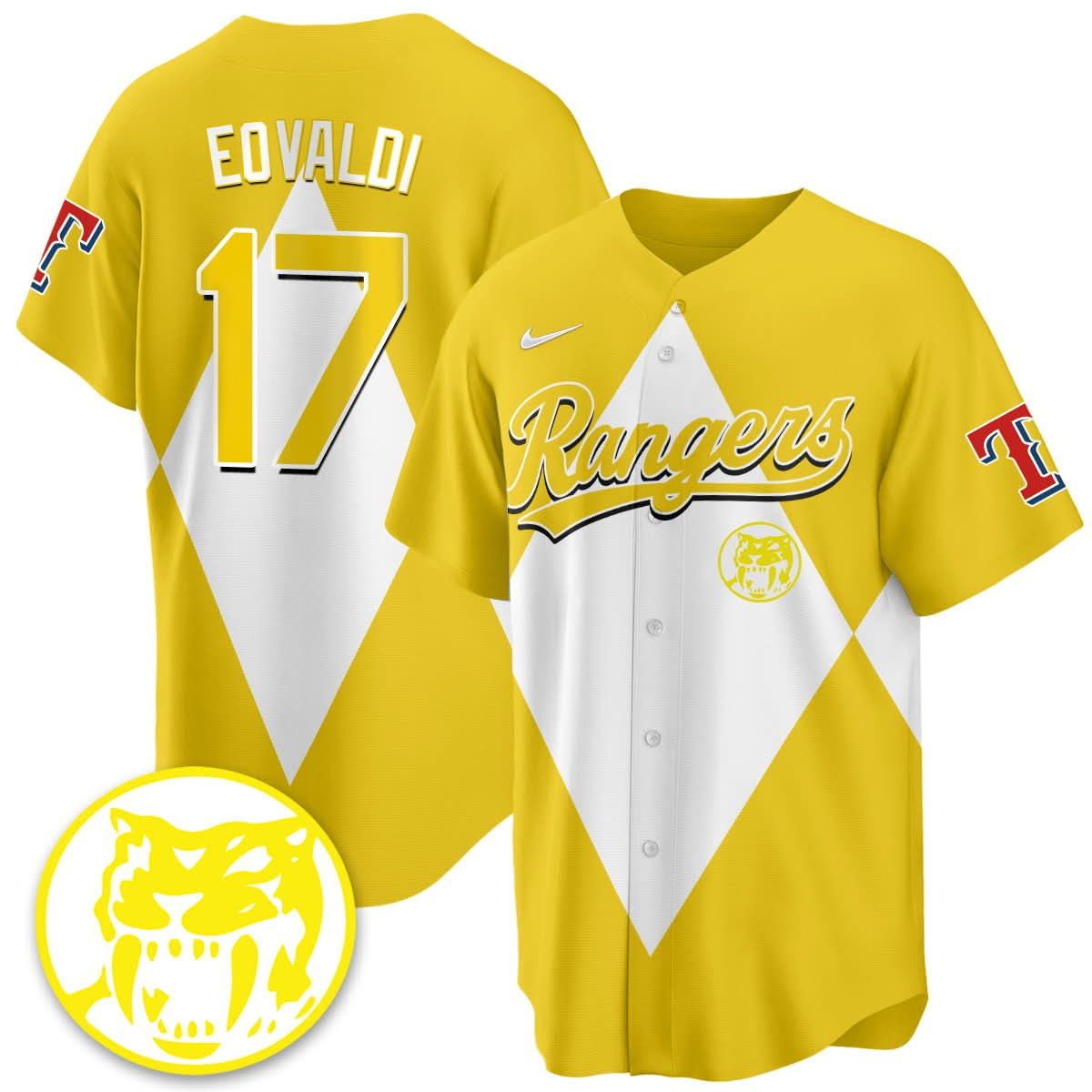 Texas Rangers Power Rangers Limited Jersey - Stitched-Cuztomshoes