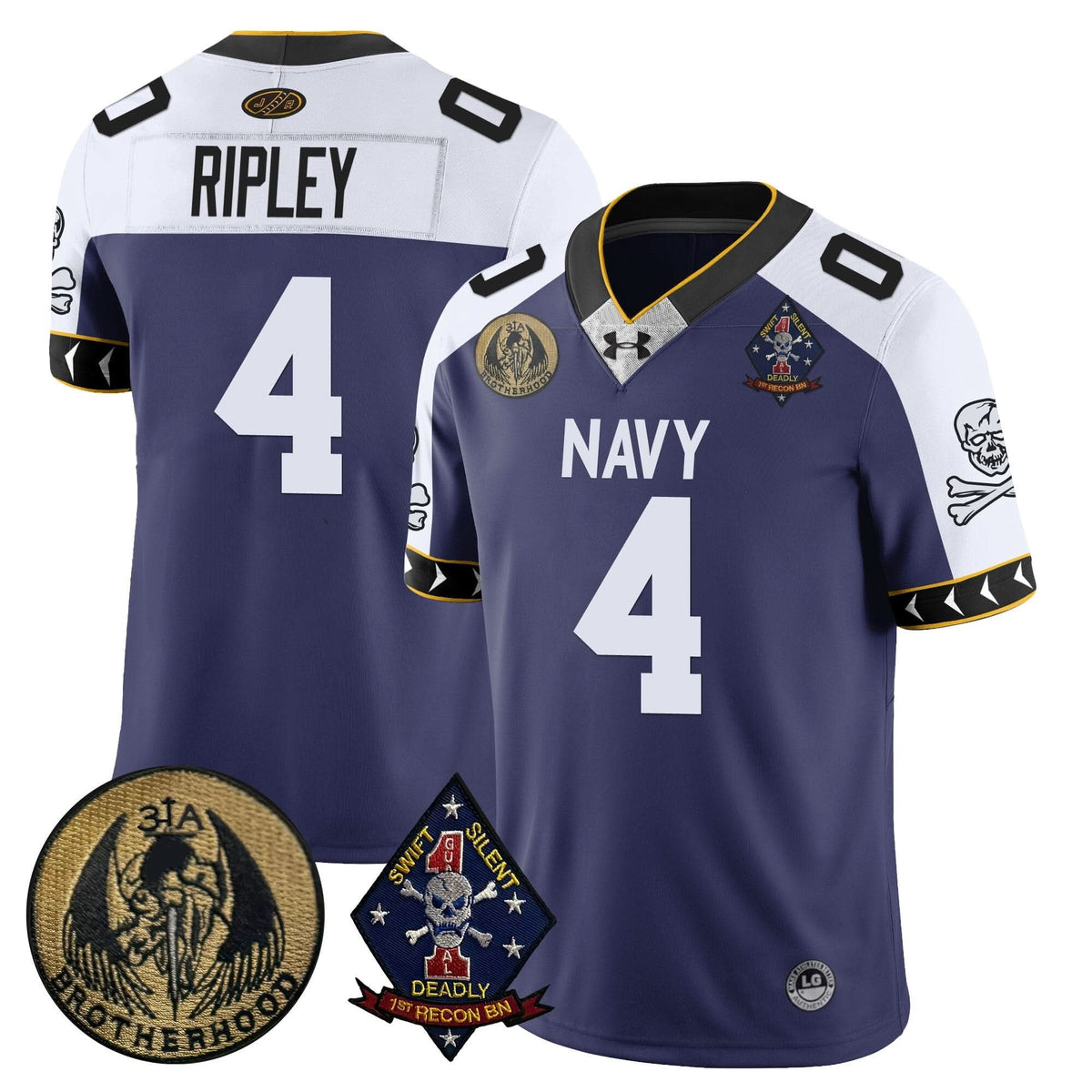 Navy Midshipmen Lacrosse Jolly Rogers Vapor Limited Jersey