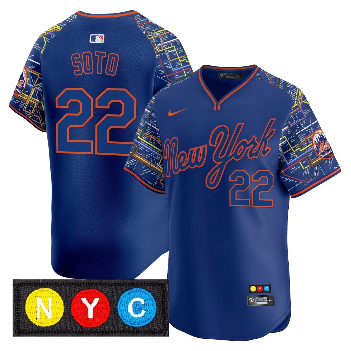 New York Mets Subway Style Vapor Premier Limited Jersey - Stitched