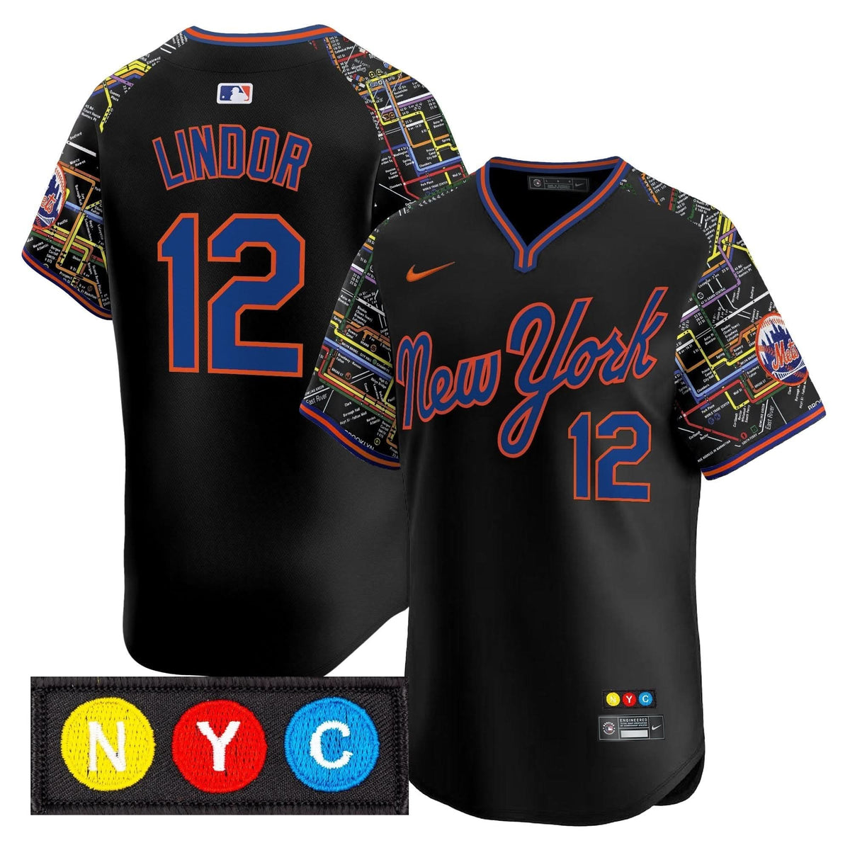 New York Mets Subway Style Vapor Premier Limited Jersey - Stitched